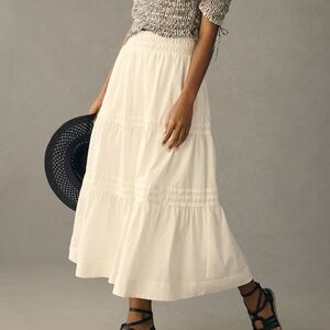 The Somerset Maxi Skirt by Anthropologie Size Small White Flowy Skirt